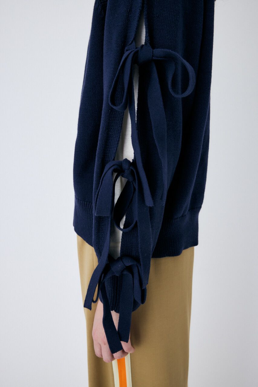 MOUSSY「RIBBON SLEEVE LOOSE ニット」|ニット・セーター|