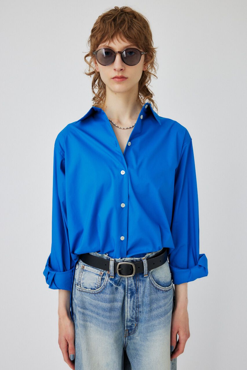 MOUSSY「COLOR BACK SLIT シャツ」|シャツ・ブラウス|BLU