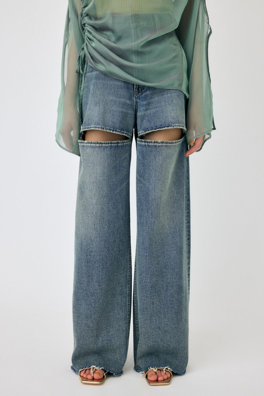 MOUSSY「SLIT WIDE LOOSE STRAIGHT」|デニム|
