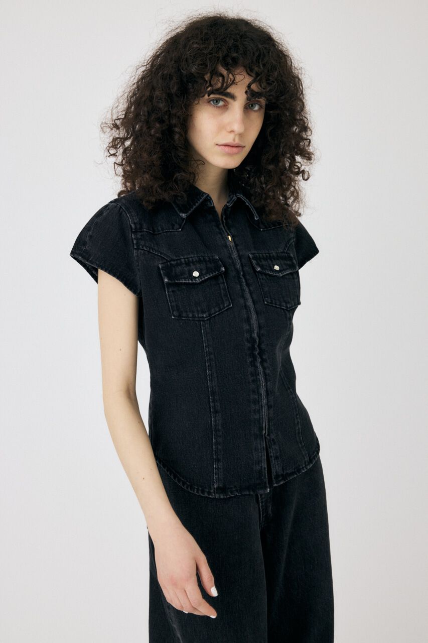 MOUSSY「CAP SLEEVE デニムシャツ」|シャツ・ブラウス|