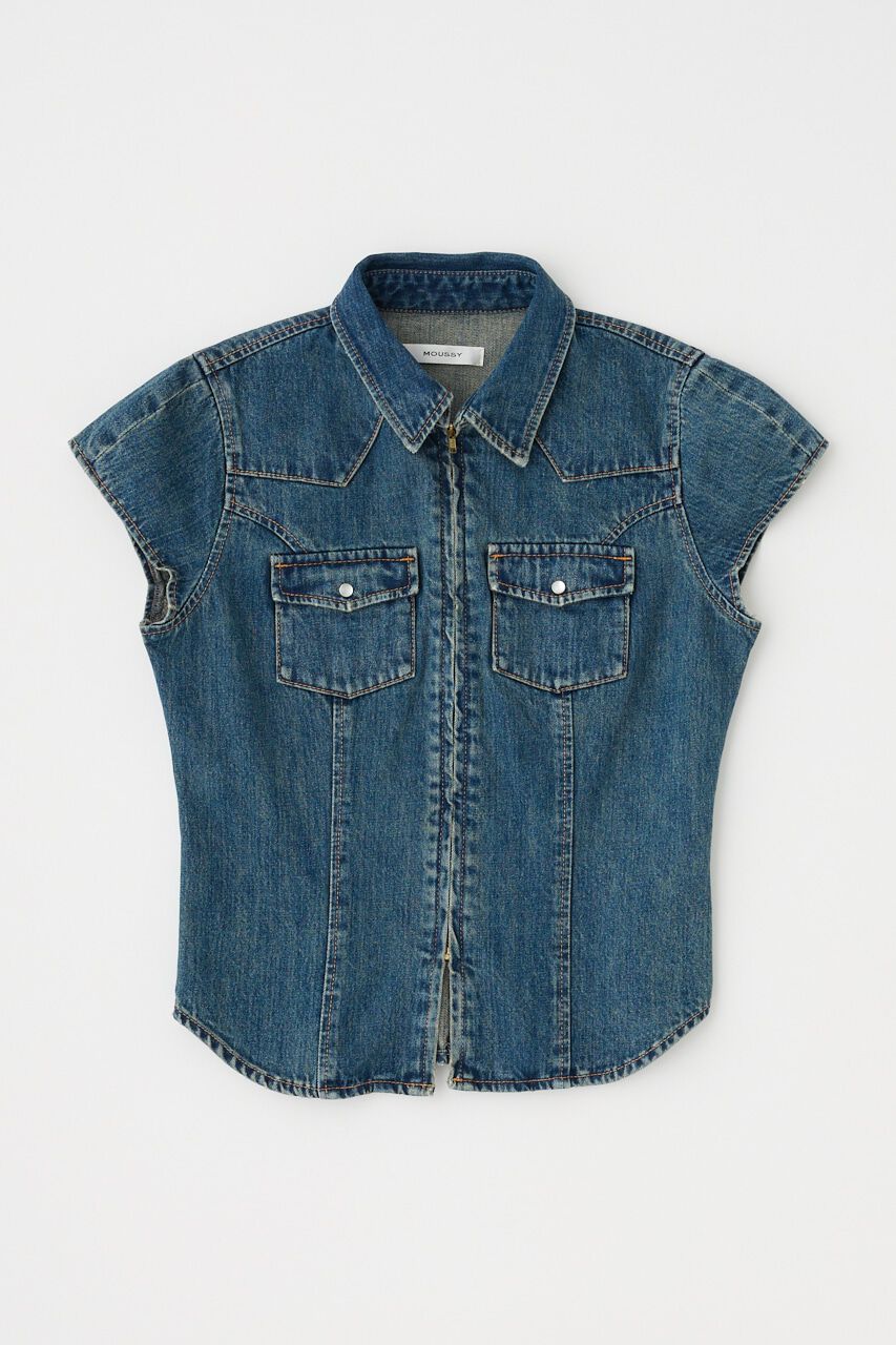 MOUSSY「CAP SLEEVE デニムシャツ」|シャツ・ブラウス|
