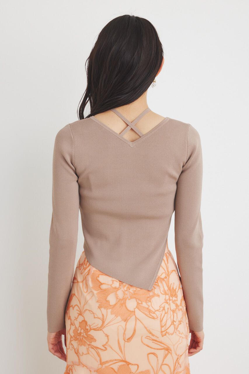 rienda「アシンメトリーストリングKnit TOP」|ニット・セーター|