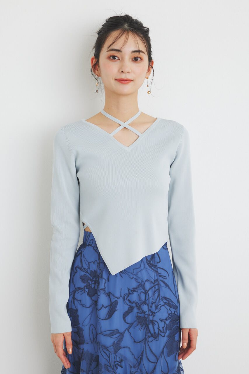 rienda「アシンメトリーストリングKnit TOP」|ニット・セーター|