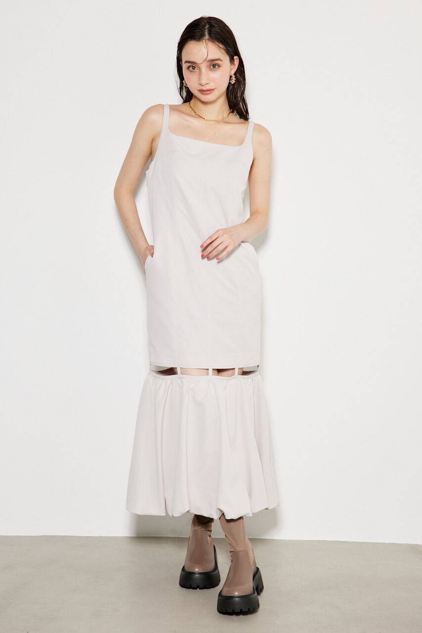 rienda「バルーンヘムハングキャミOP」|ワンピース|L/BEG1