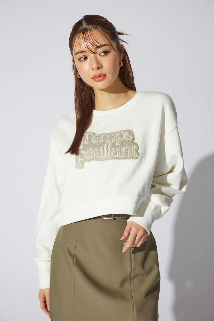 rienda「サガラ刺繍スウェットトップス」|Tシャツ・カットソー|WHT