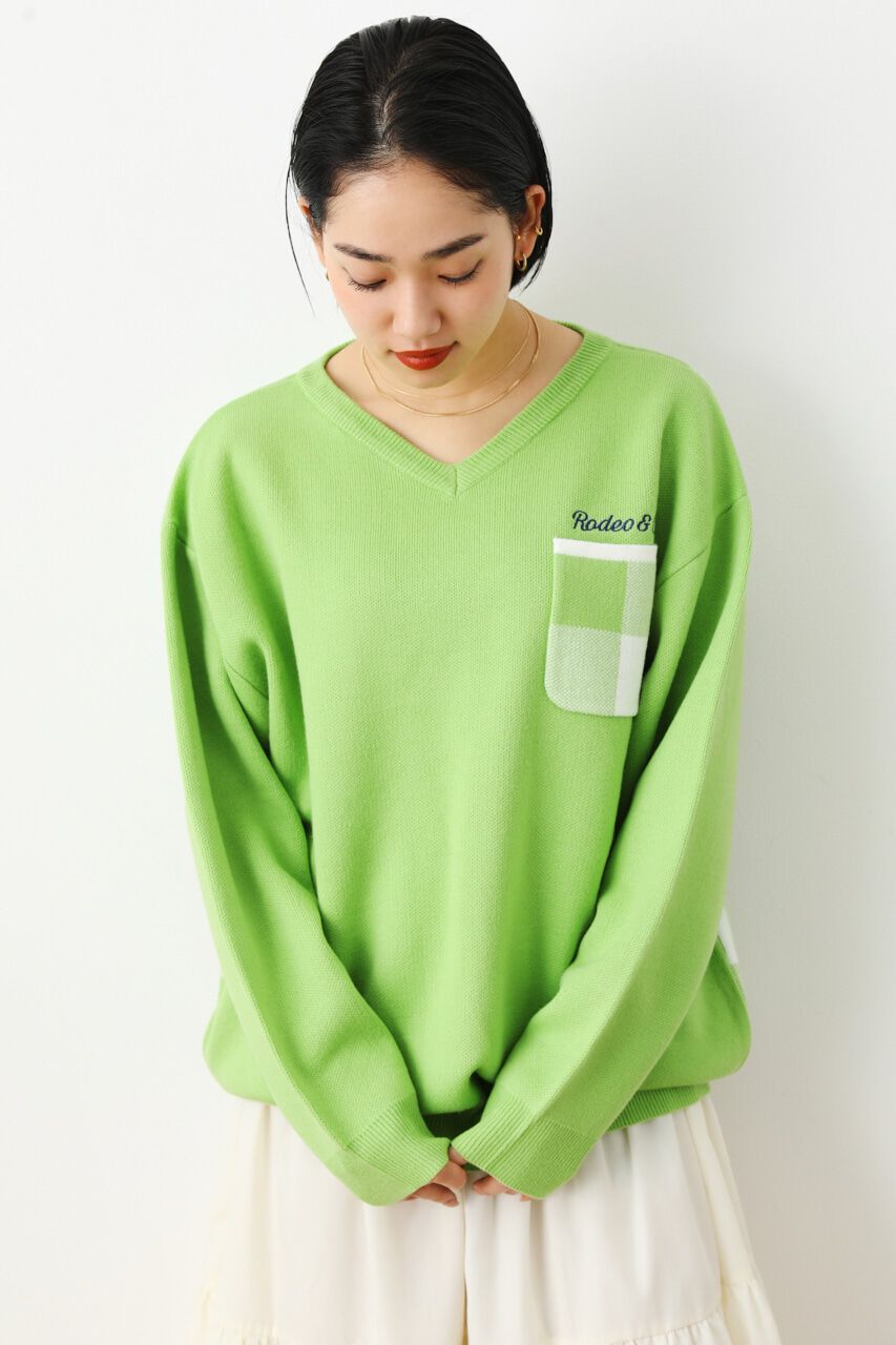 RODEO CROWNS「バックアソートパターンニットトップス」|ニット・セーター|GRN