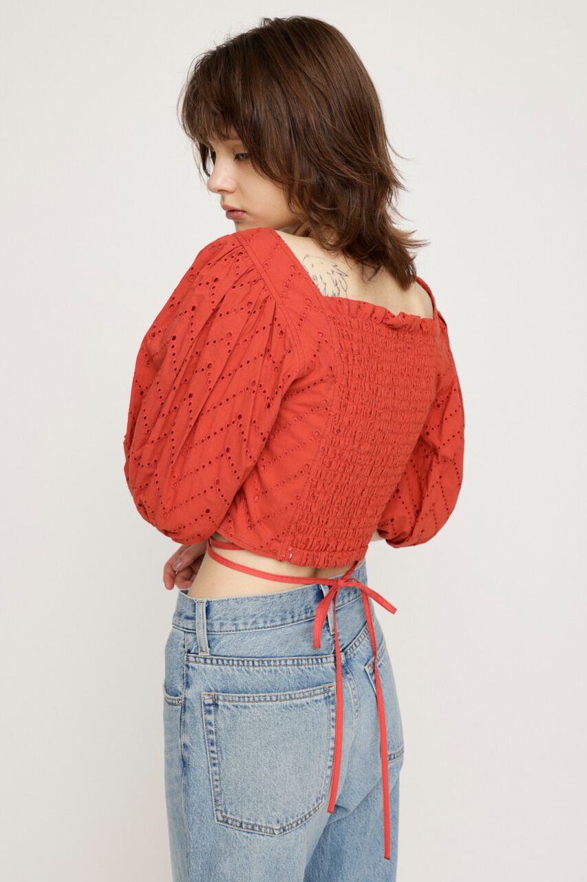 SLY「FRONT BUTTON LACE PUFF トップス」|シャツ・ブラウス|