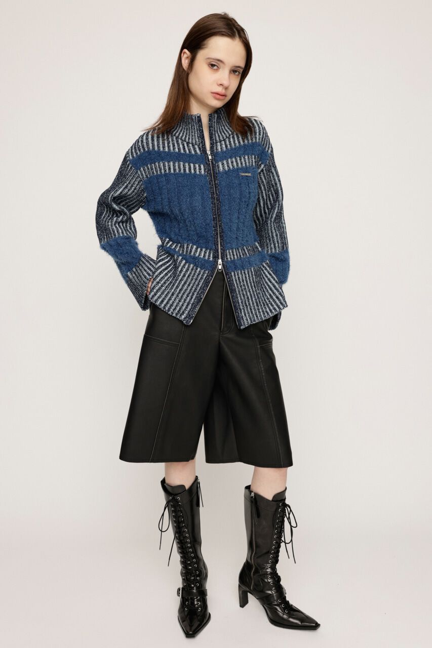 SLY「SHAGGY MIX ZIP UP KNIT トップス」|ニット・セーター|