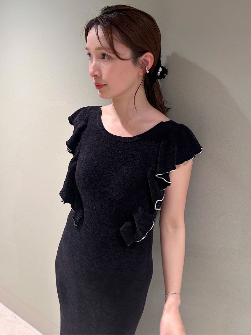 SNIDEL HOME「フリルニットワンピース」|ルームウェア|