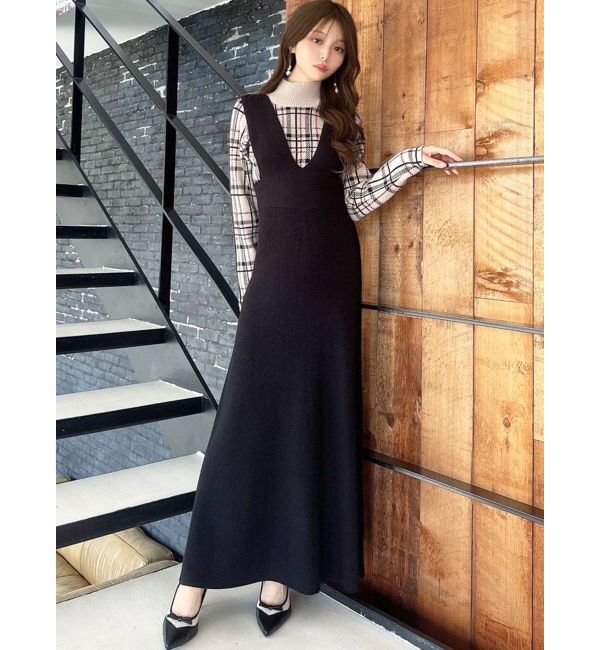 RESEXXY「コルセットフレアニットジャンスカ」|ジャンパースカート|