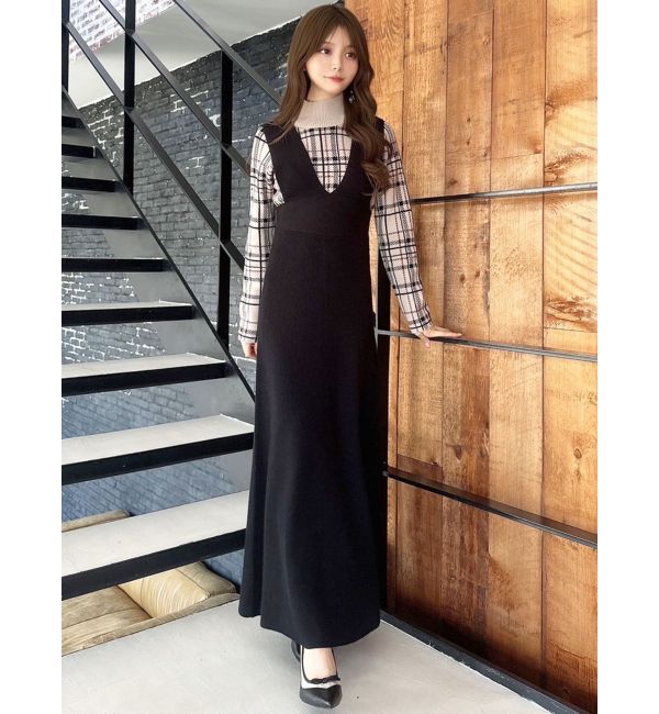 RESEXXY「コルセットフレアニットジャンスカ」|ジャンパースカート|