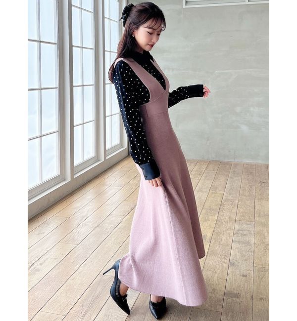 RESEXXY「コルセットフレアニットジャンスカ」|ジャンパースカート|