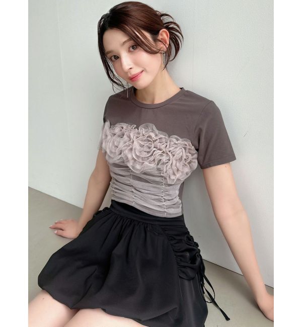 RESEXXY「チュールモチーフドッキングTシャツ」|Tシャツ・カットソー|