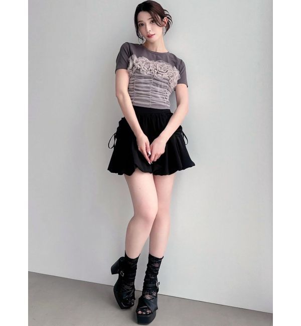 RESEXXY「チュールモチーフドッキングTシャツ」|Tシャツ・カットソー|