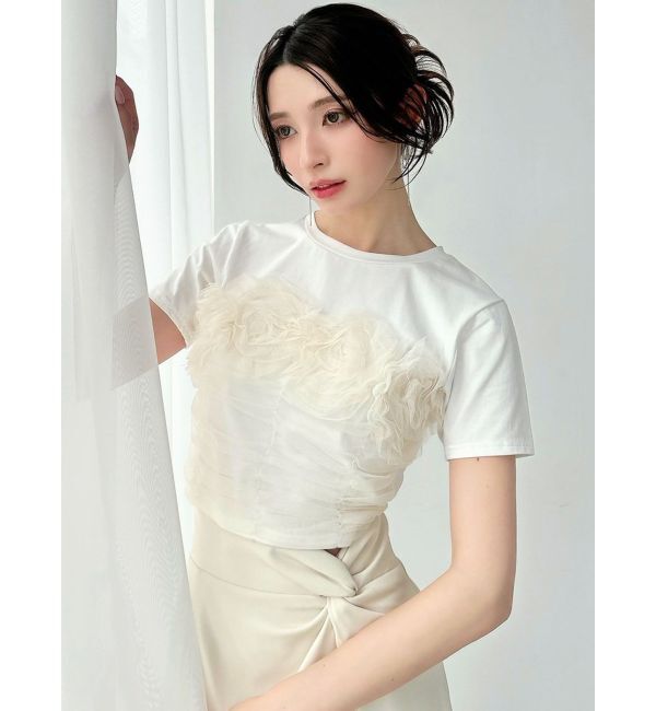 RESEXXY「チュールモチーフドッキングTシャツ」|Tシャツ・カットソー|
