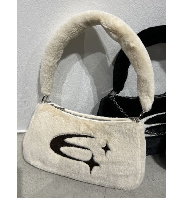 EMODA「【WEB限定】フェイクファーチェーンバッグ」|ハンドバッグ|アイボリー