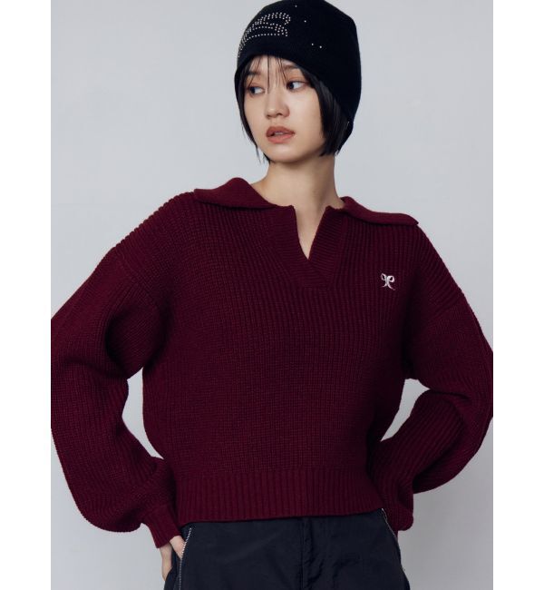 EMODA「スキッパーワイドニット」|ニット・セーター|レッド