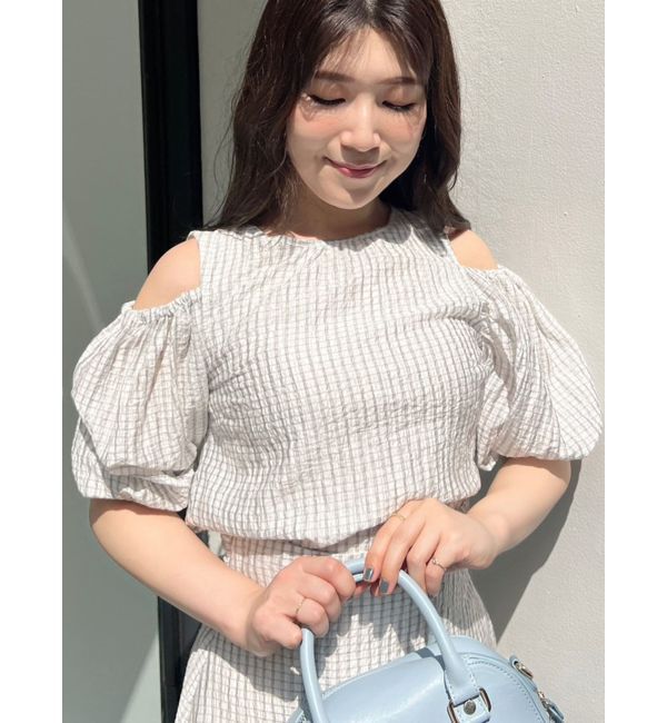 MERCURYDUO「シアーチェックバックシャンブラウス」|シャツ・ブラウス|