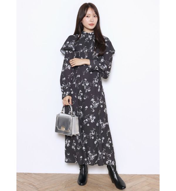 MERCURYDUO「バックノットリボンフラワーワンピース」|ワンピース|