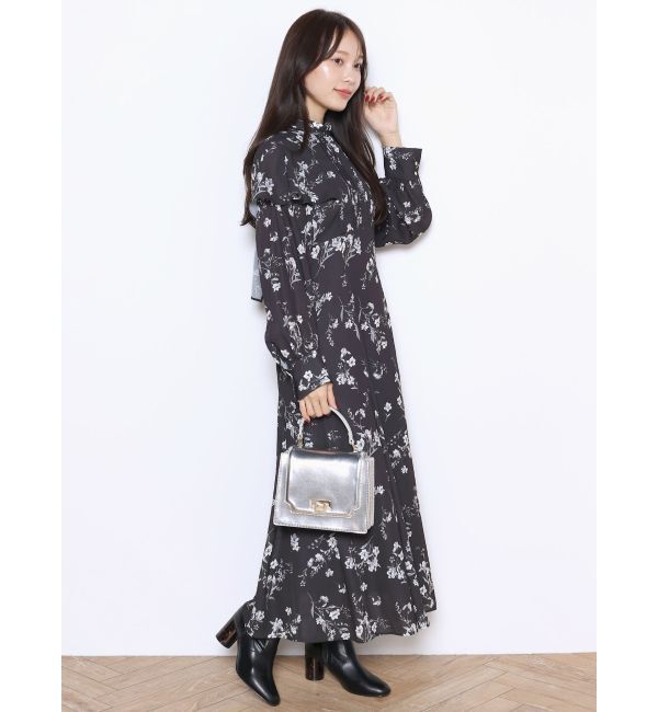 MERCURYDUO「バックノットリボンフラワーワンピース」|ワンピース|