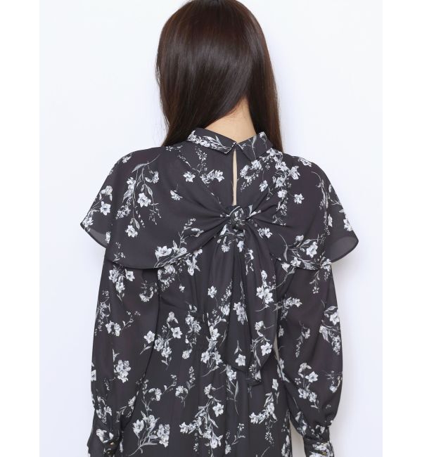 MERCURYDUO「バックノットリボンフラワーワンピース」|ワンピース|