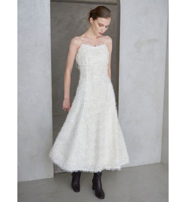 MERCURYDUO「フェザーフレアキャミワンピース」|ワンピース|アイボリー