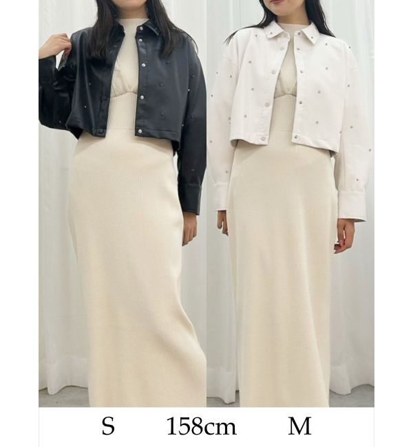 MERCURYDUO「フェイクレザービジュークロップドジャケット」|その他|