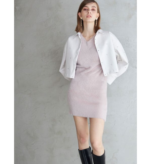 MERCURYDUO「フェイクレザービジュークロップドジャケット」|その他|