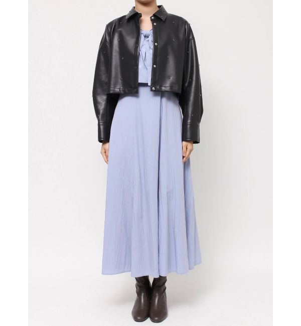 MERCURYDUO「フェイクレザービジュークロップドジャケット」|その他|