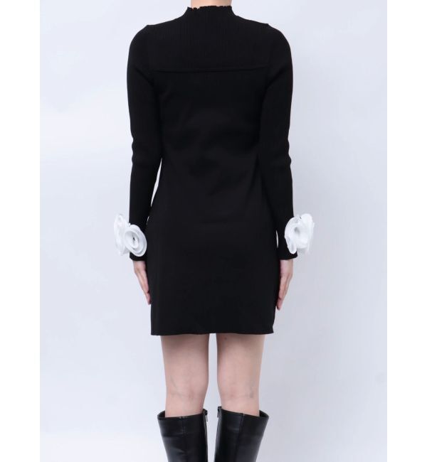 MERCURYDUO「ポインテッドコサージュミニニットワンピース」|ワンピース|