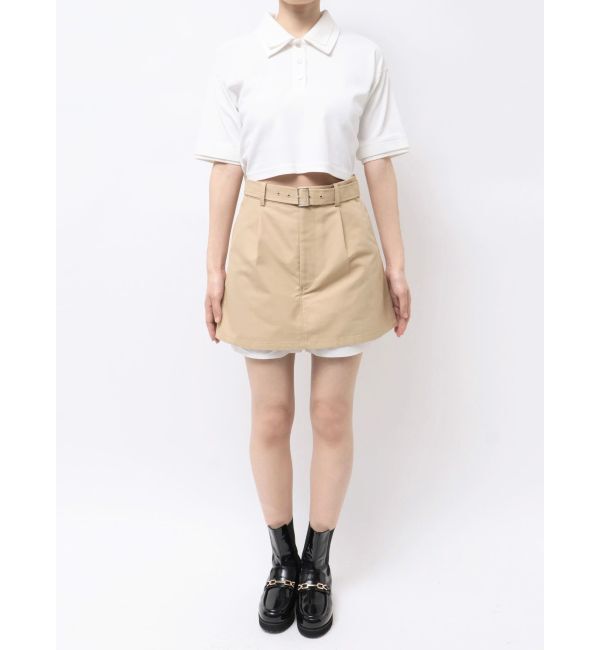 MERCURYDUO「ベルト付きレイヤードミニスカートパンツ」|スカート|