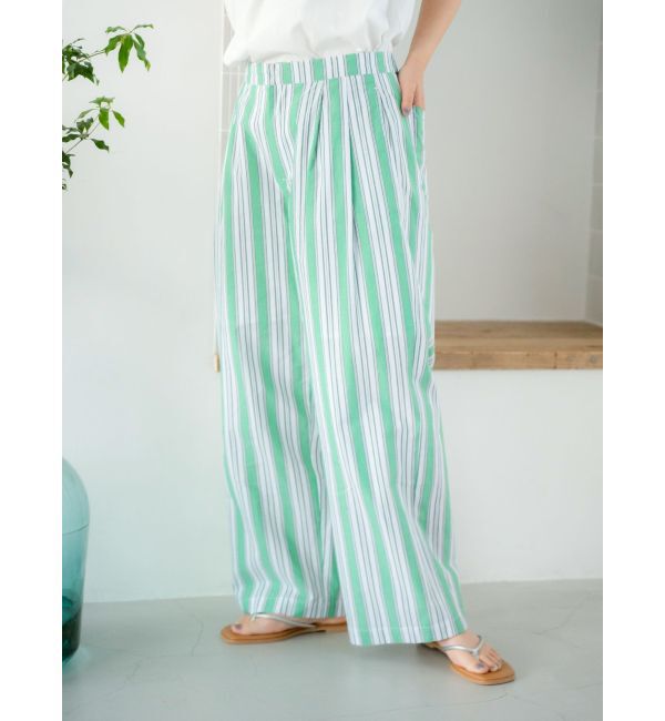 Ungrid「ウエストタックストライプパンツ」|その他|