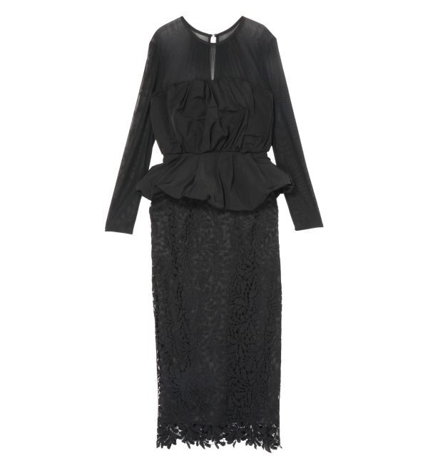 LAGUNAMOON「LADYフォルムペプラムレースドレス」|ドレス|