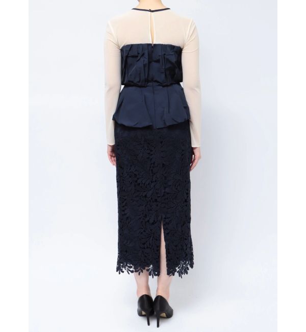 LAGUNAMOON「LADYフォルムペプラムレースドレス」|ドレス|