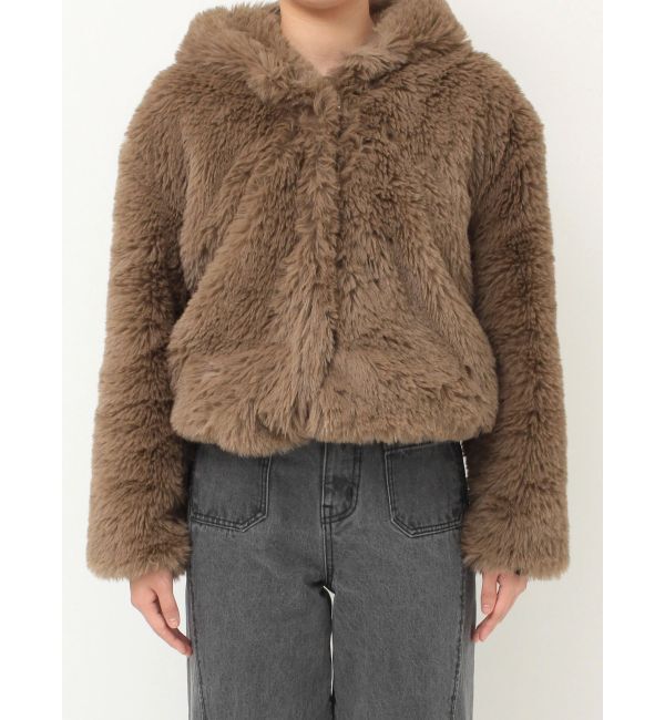 LAGUNAMOON「フェイクファーフーディコート」|その他|