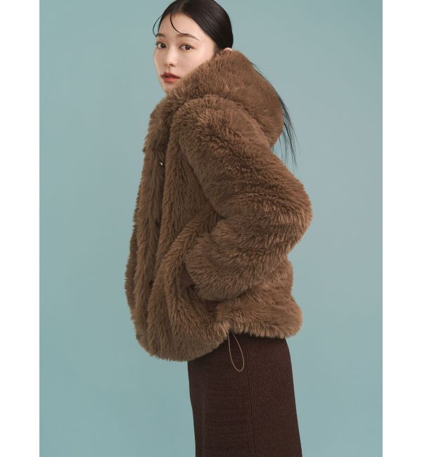 LAGUNAMOON「フェイクファーフーディコート」|その他|