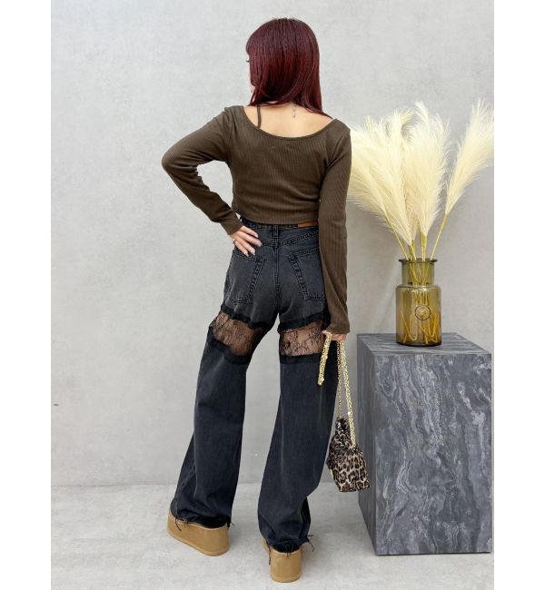 EVRIS「ストラップリブカットトップス」|Tシャツ・カットソー|