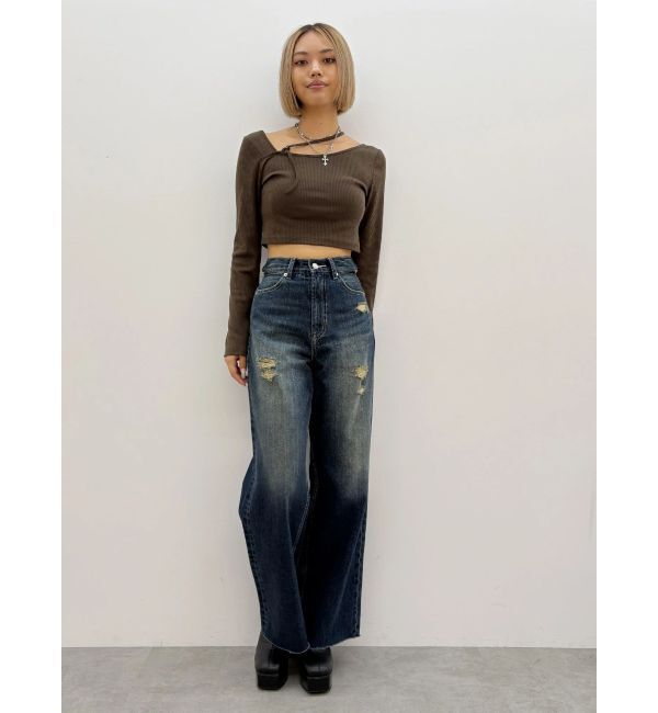 EVRIS「ストラップリブカットトップス」|Tシャツ・カットソー|