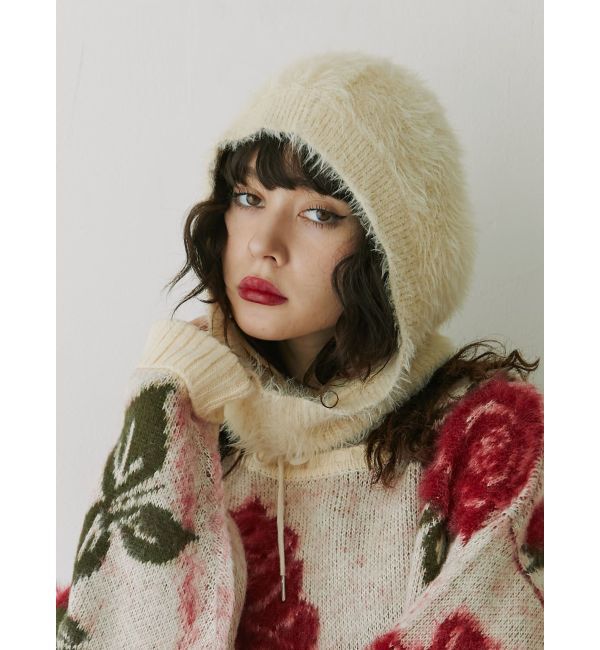 jouetie「シャギーフードバラクラバ」|スヌード|アイボリー