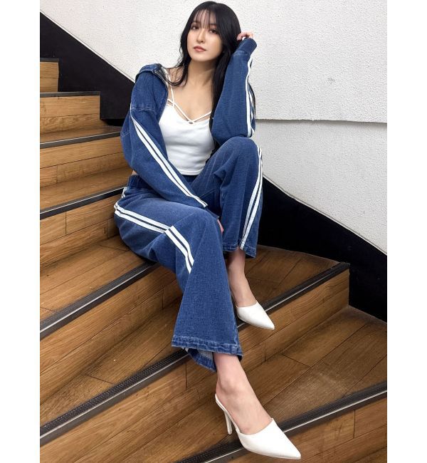 GYDA「GD SIDE 2ラインカットデニムワイドパンツ【SETUP着用可】」|その他|
