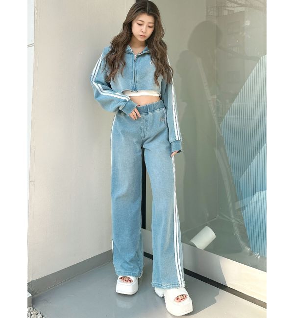 GYDA「GD SIDE 2ラインカットデニムワイドパンツ【SETUP着用可】」|その他|