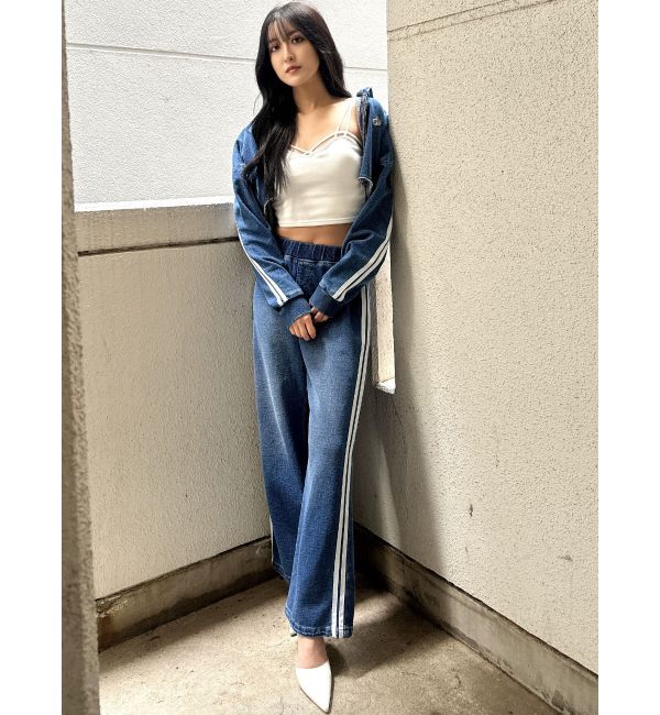 GYDA「GD SIDE 2ラインカットデニムワイドパンツ【SETUP着用可】」|その他|