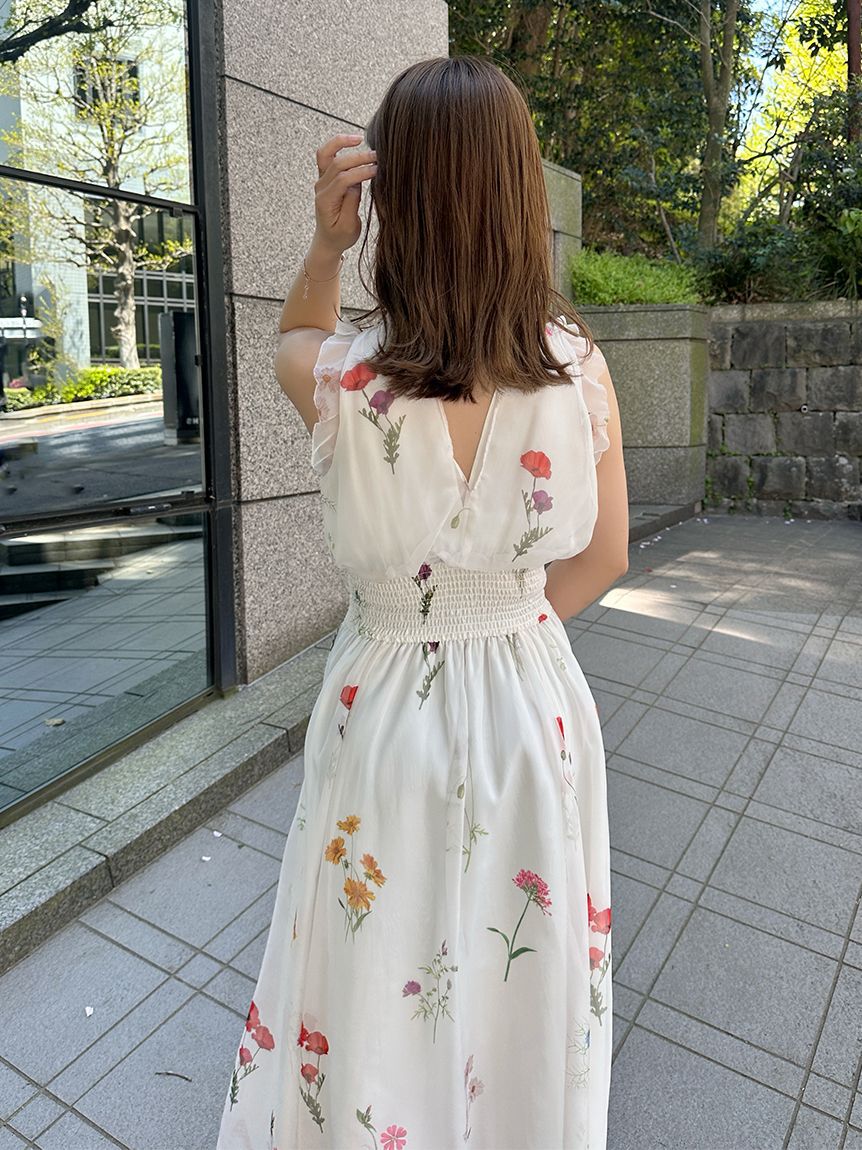 SNIDEL「バックリボンシフォンワンピース」|ワンピース|