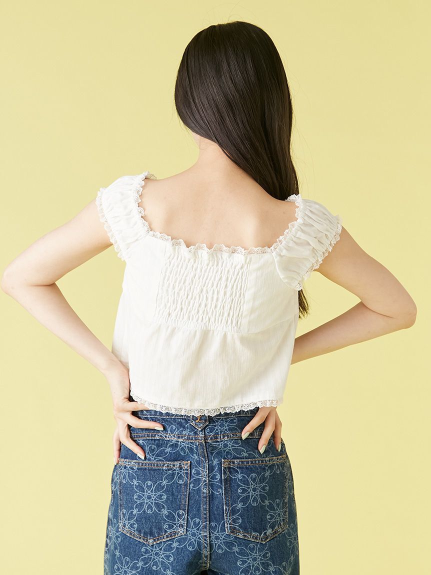 LILY BROWN「コットンレースヴィンテージブラウス」|シャツ・ブラウス|