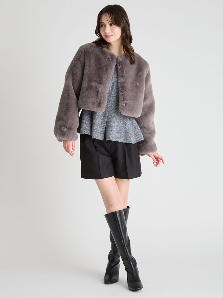 CELFORD「リボンディテールペプラムカーディガン」|カーディガン|