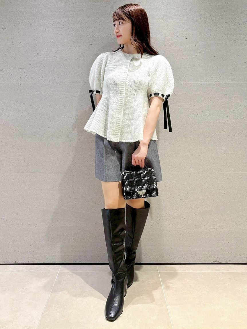 CELFORD「リボンディテールペプラムカーディガン」|カーディガン|