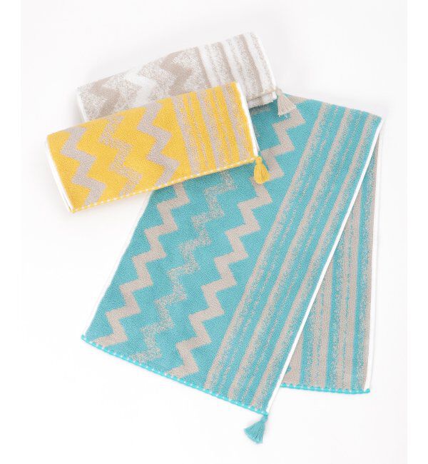 Lbc with Life「シェブロンボーダースリムフェイスタオル」|タオル|