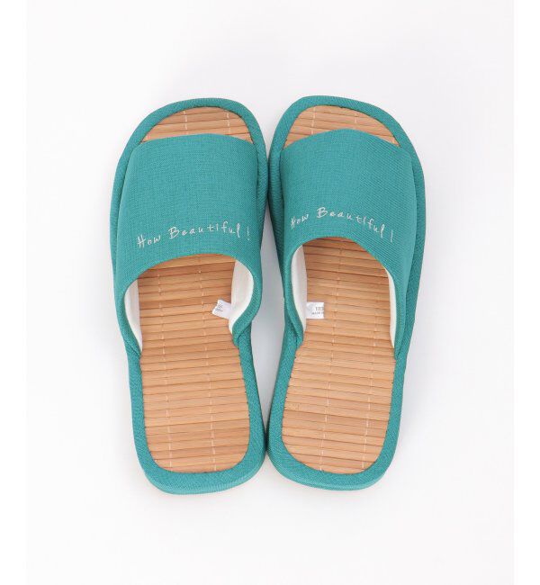 Lbc with Life「茶竹厚底ロゴスリッパ」|ルームシューズ|