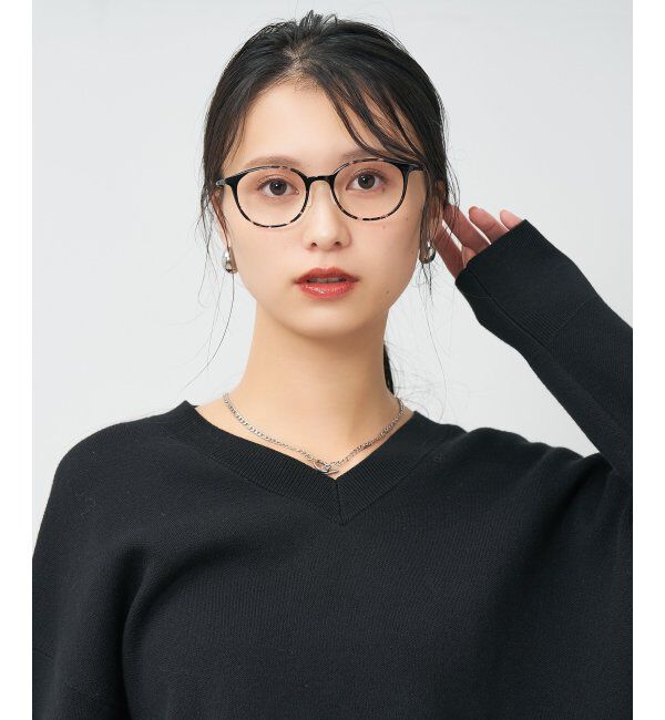  「MAQuillAGE(マキアージュ) コラボ｜ 血色感 メガネ | 中顔面短縮みえ メイク 大人可愛い レンズ交換券付」|メガネ|