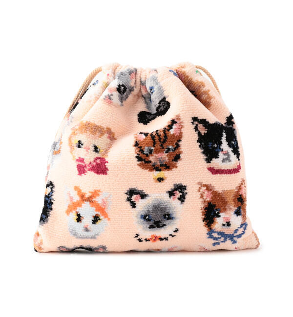 LOVERARY BY FEILER「ラブラリープリティーキャッツ　巾着　L/LCT-213097」|ポーチ|